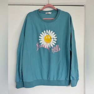 Hazel & Olive Blue Graphic Corded Sweatshirt